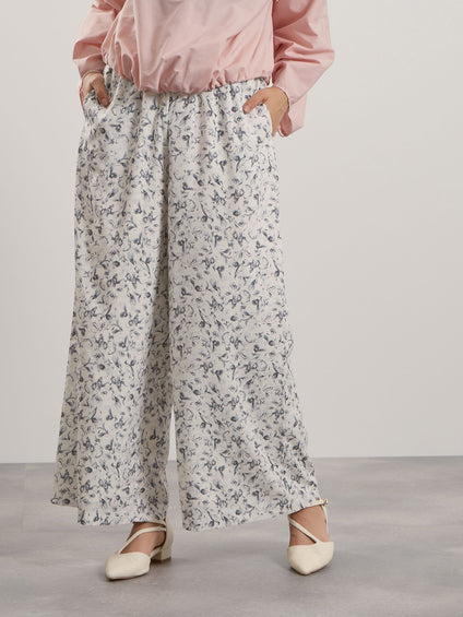 マルチフラワーイージーワイドパンツ≪手洗い可能≫