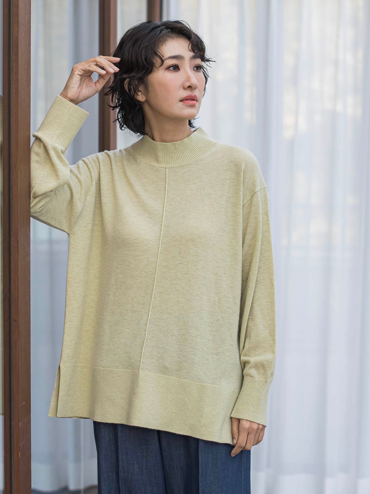 【新色追加】ファインウールハイネックニット