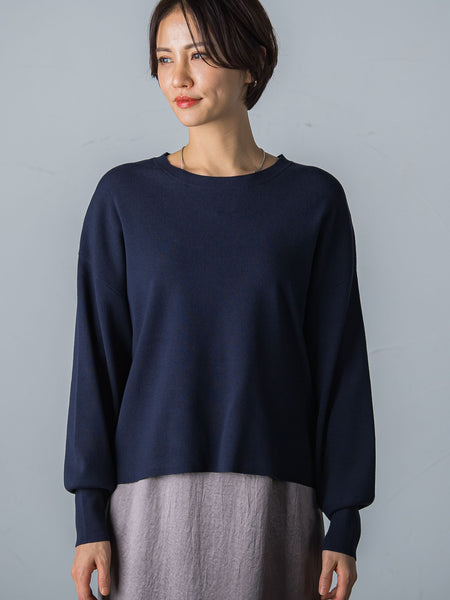 【WEB限定】【洗えるニット】バックボタンドルマンニット≪Lサイズあり≫