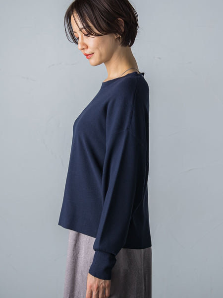 【WEB限定】【洗えるニット】バックボタンドルマンニット≪Lサイズあり≫