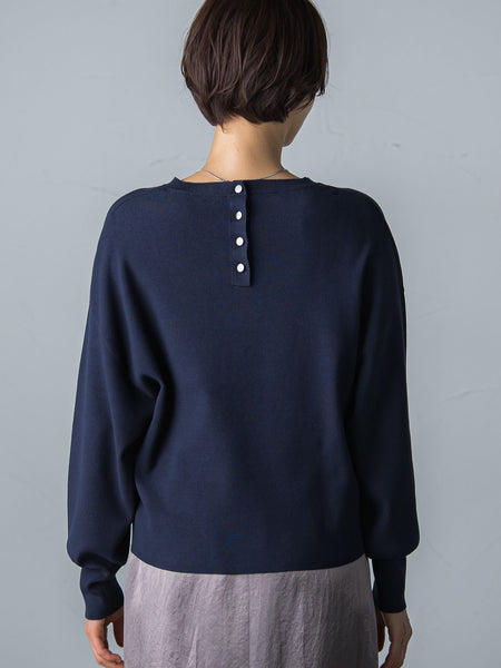 【WEB限定】【洗えるニット】バックボタンドルマンニット≪Lサイズあり≫