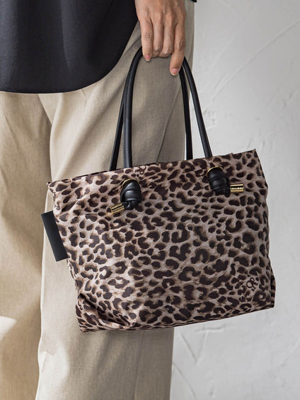 【VIOLAd'ORO】ノットハンドルナイロントートレオパード