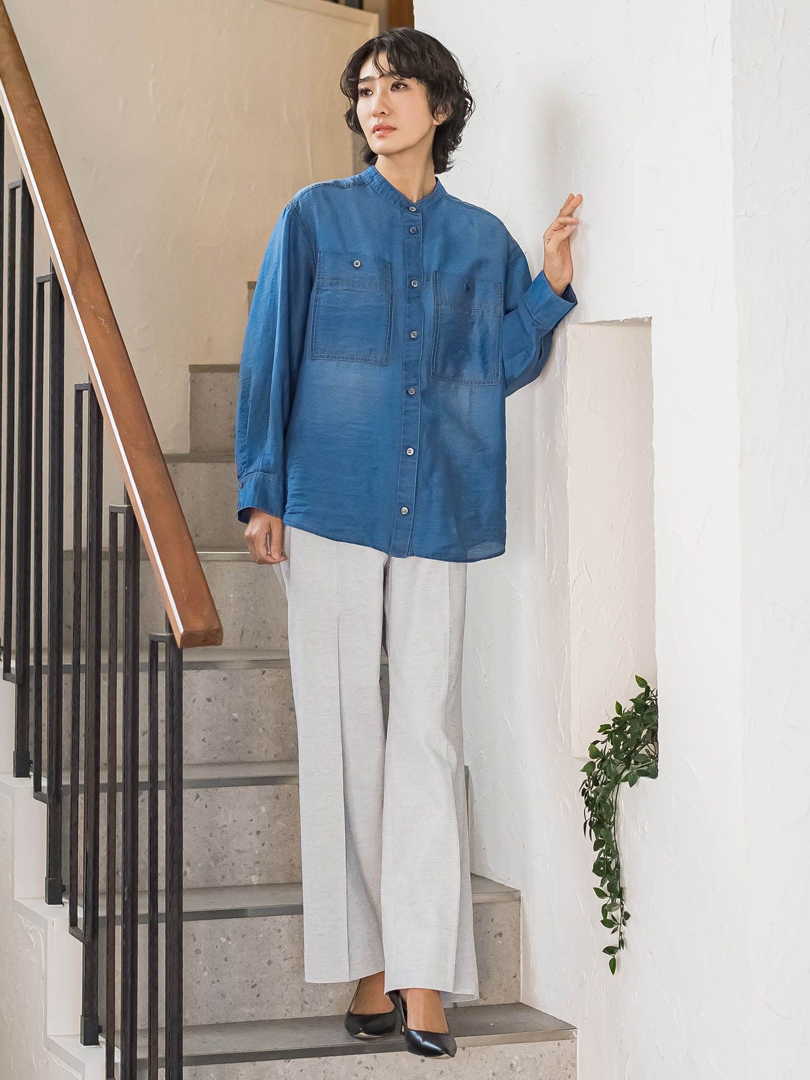 【極・名品パンツ】シェルタリングワイドパンツ
