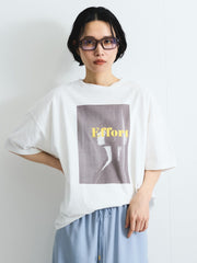 配色フォトプリントTシャツ≪手洗い可能≫