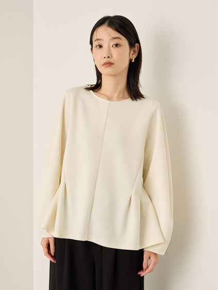 カットジョーゼットウエストタックブラウス≪手洗い可能≫