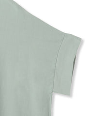 【WEB限定】バンドカラーリネンライクシャツ≪洗濯機で洗える≫