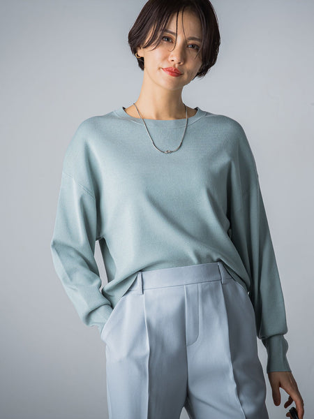 【WEB限定】【洗えるニット】バックボタンドルマンニット≪Lサイズあり≫