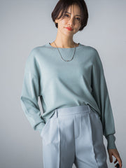 【WEB限定】【洗えるニット】バックボタンドルマンニット≪Lサイズあり≫