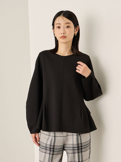 カットジョーゼットウエストタックブラウス≪手洗い可能≫