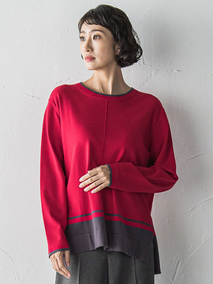 配色ニット≪手洗い可能≫