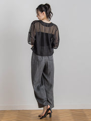 バイオシルクパウダー加工ワイドパンツ≪洗濯機で洗える≫
