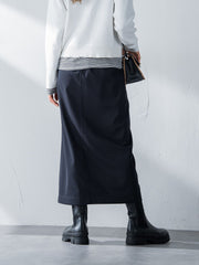 カットジョーゼットフロントベンツストレートスカート≪セットアップ対応/手洗い可能≫