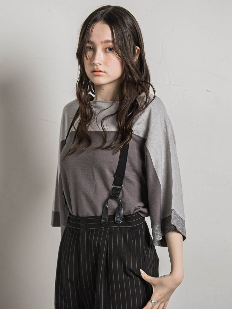 M&KYOKO 袖ニット　プルオーバートップス M.＆Kyoko七分袖ニットプルオーバー