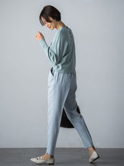 【WEB限定】【洗えるニット】バックボタンドルマンニット≪Lサイズあり≫