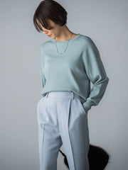 【WEB限定】【洗えるニット】バックボタンドルマンニット≪Lサイズあり≫