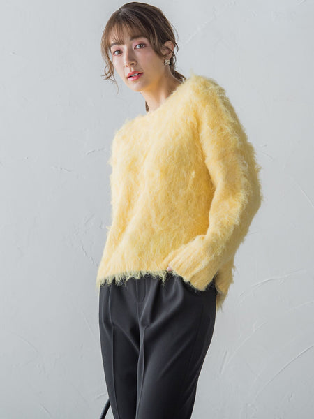 FLUFFYふわふわシャギーボートネックプルオーバー ≪手洗い可能≫