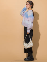 【KOREAN ITEM】フェイクレザー半月型ショルダーバッグ