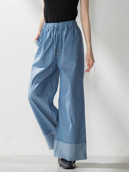 【biyori】ダンガリーワイドパンツ≪手洗い可能≫