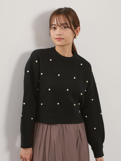 パールドットニットプルオーバー≪手洗い可能≫