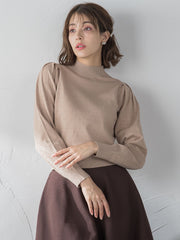 モッチリしっとりシアバター加工 ドットジャガードニット ≪手洗い可能≫