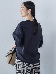 【WEB限定】きれいめハーフスリーブカットソー ≪接触冷感/洗濯機OK≫