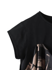 【WEB限定】配色スカーフプリントカットソー≪洗濯機で洗える≫