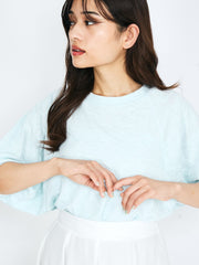 フラワーカットジャガードトップス≪手洗い可能≫