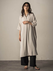 【WEB限定】スキッパーチュニックワンピース≪洗濯機で洗える≫