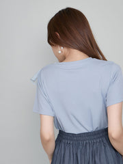 アシメショルダーフリルTシャツ≪手洗い可能≫