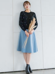 【XSサイズ展開あり】冬仕様 美シルエットフレアスカート ≪洗濯機で洗える≫