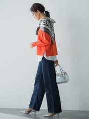 【JAPAN BLUE JEANS】デニムワイドパンツ≪洗濯機で洗える≫