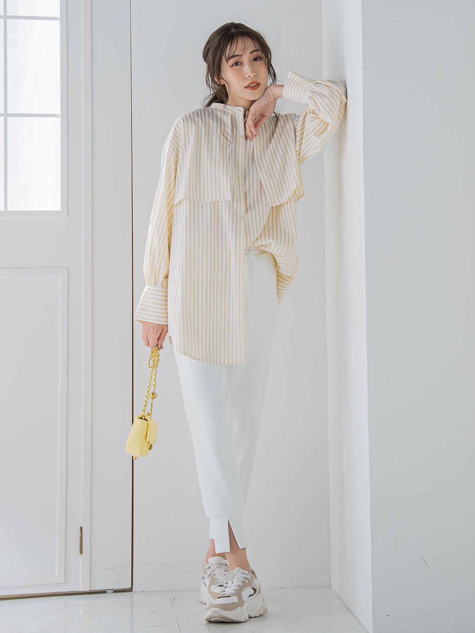 【ビッキー定番/ロングシーズン大活躍の多機能素材/L号サイズ登場!】裾スリットジョガーパンツ《洗濯機で洗える》