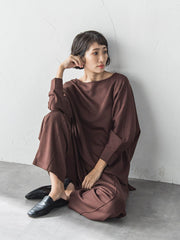【WEB限定】”もっちり素材”ダンボールワイドパンツ≪手洗い可能≫