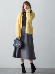 【S/M/L展開】冬仕様 美シルエットロングフレアスカート ≪洗濯機で洗える≫