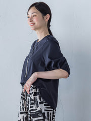 【WEB限定】きれいめハーフスリーブカットソー ≪接触冷感/洗濯機OK≫