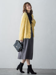 【S/M/L展開】冬仕様 美シルエットロングフレアスカート ≪洗濯機で洗える≫