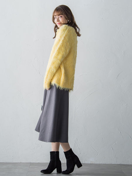 【S/M/L展開】冬仕様 美シルエットロングフレアスカート ≪洗濯機で洗える≫