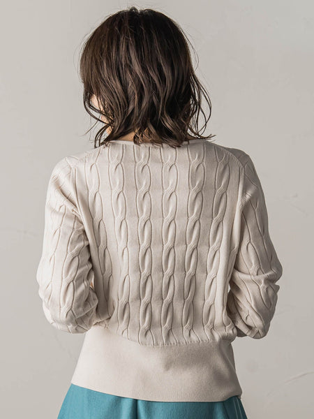 洗えるwoolケーブルニット≪手洗い可能≫