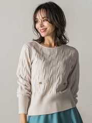 洗えるwoolケーブルニット≪手洗い可能≫