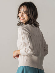 洗えるwoolケーブルニット≪手洗い可能≫