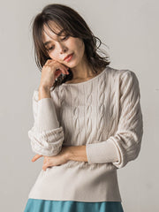 洗えるwoolケーブルニット≪手洗い可能≫