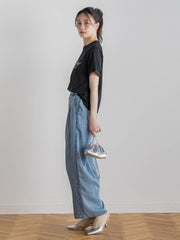 バイオシルクパウダー加工ワイドパンツ≪洗濯機で洗える≫