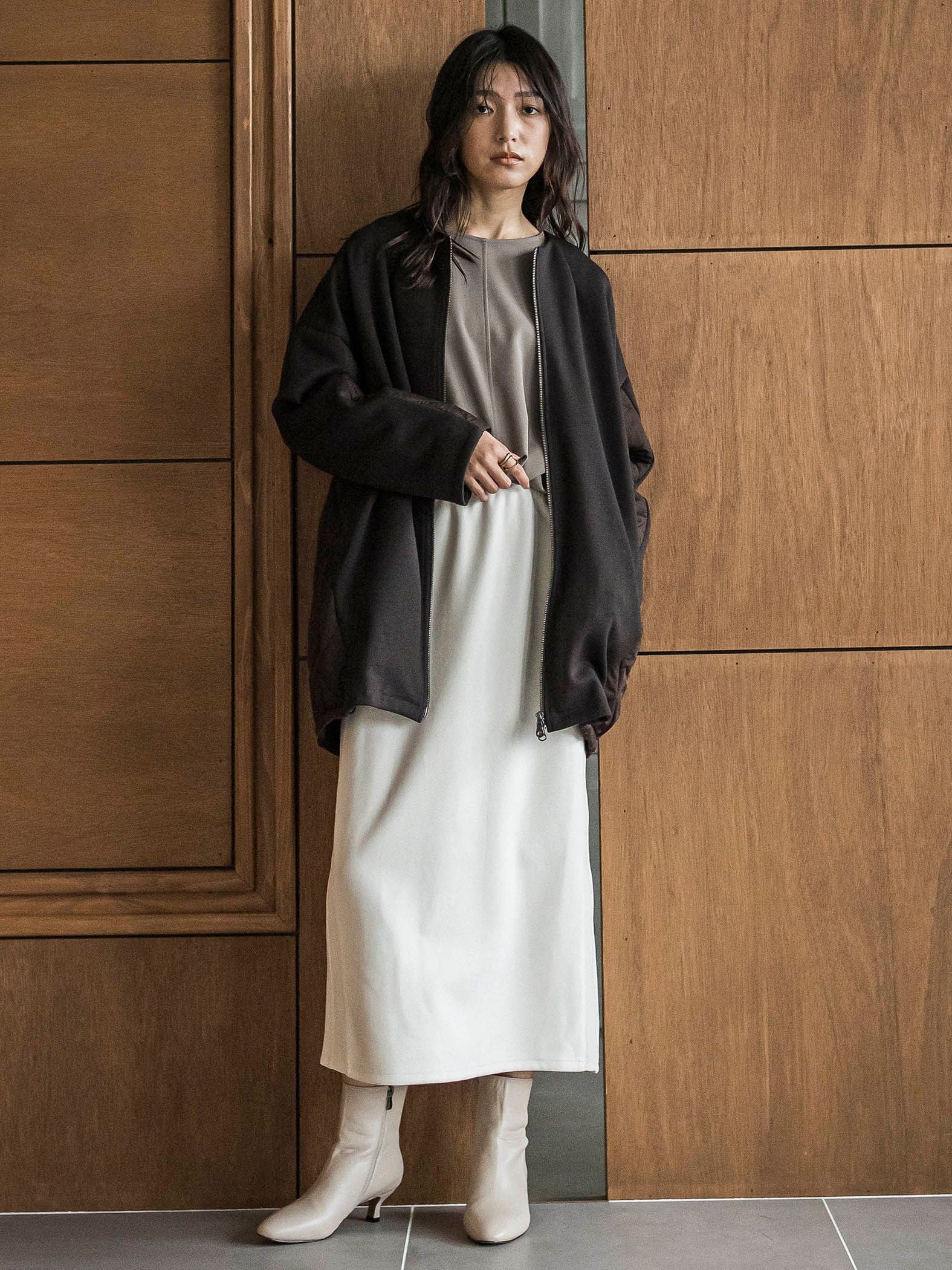 【新色追加】スウェード調×ニットスカートセットアップ≪手洗い可能≫