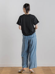 バイオシルクパウダー加工ワイドパンツ≪洗濯機で洗える≫