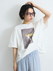 配色フォトプリントTシャツ≪手洗い可能≫