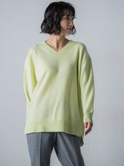 【洗えるニット】ウールカシミヤVネックニットプルオーバー