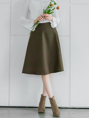 【XSサイズ展開あり】冬仕様 美シルエットフレアスカート ≪洗濯機で洗える≫