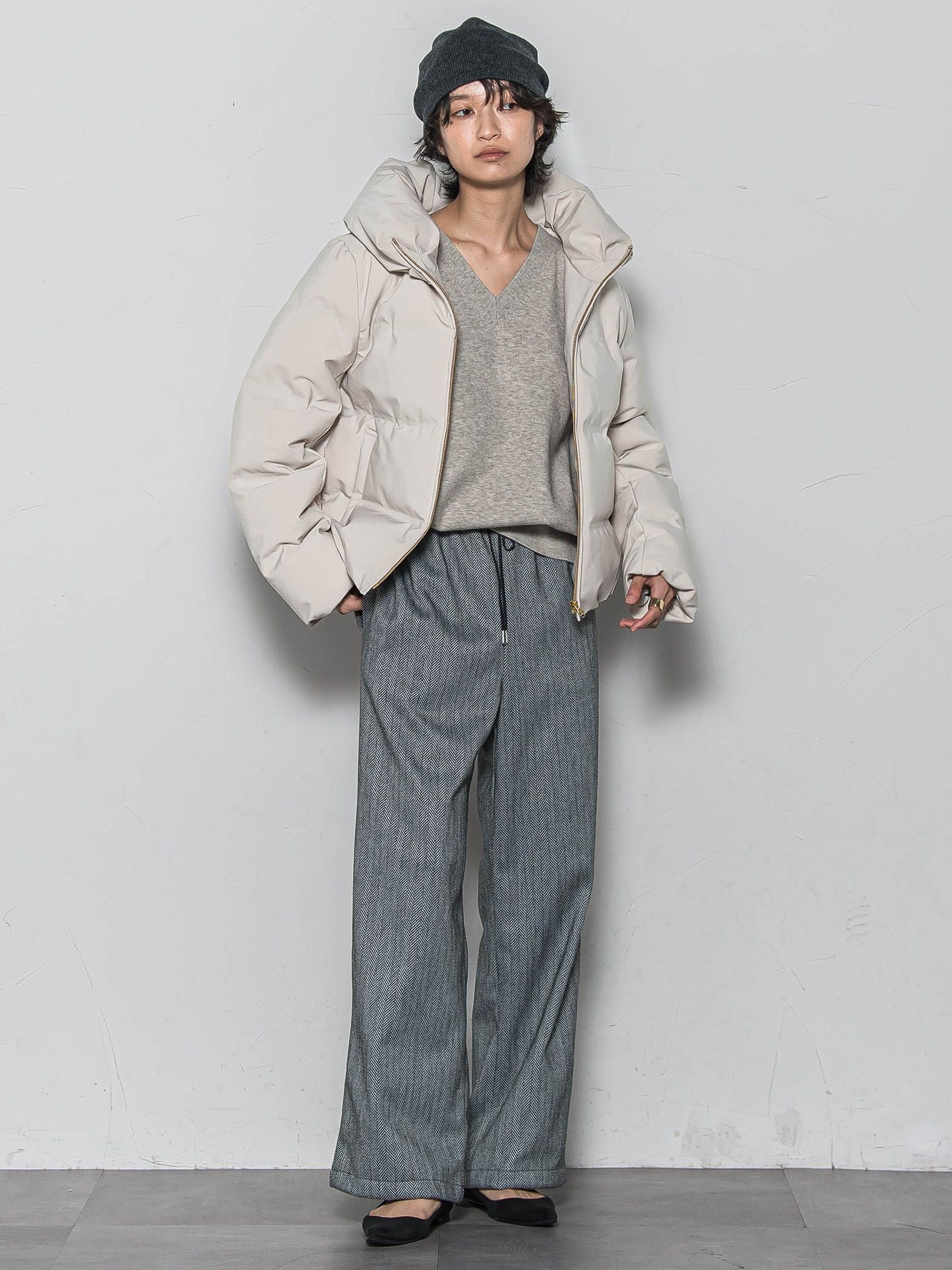 【ふわもち】Vネックニット≪洗濯機で洗える≫