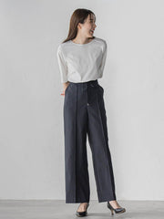 【WEB限定】シェルタリングワイドパンツ≪洗濯機で洗える≫