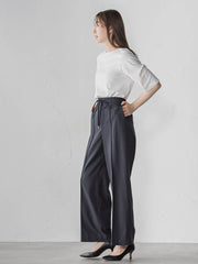 【WEB限定】シェルタリングワイドパンツ≪洗濯機で洗える≫